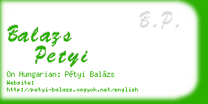 balazs petyi business card