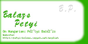 balazs petyi business card